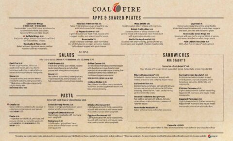 Full Menu | Coal Fire Pizza